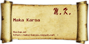 Maka Karsa névjegykártya
